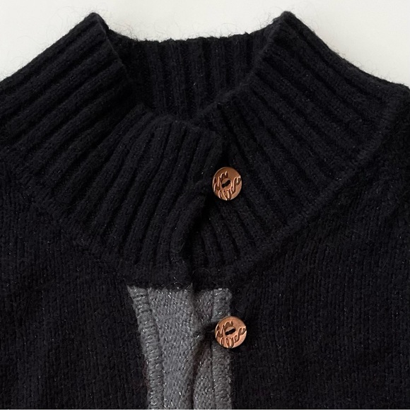 InWear Cardigan, Black & Grey, Soft Mohair Blend, Copper Buttons, Size Medium - Picture 5 of 9